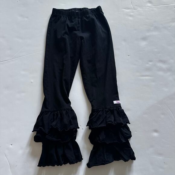 Ruffle Butts Kids Black Ruffle Flare Pants - Size 5 - Picture 3 of 6
